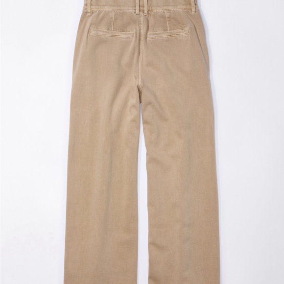 AE NWOT Dreamy Drape High Waisted Khaki Trouser Size 6 Short - Picture 3 of 10
